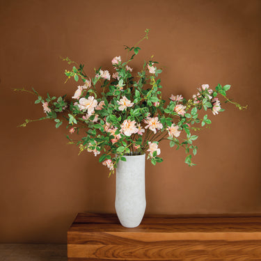 Wildrosenblume – Hellrosa Rose, Polyesterstoff, Halbhandgefertigt | PTMD