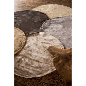 Teppich – Viskose, Gewebtes Design, Runde Form, Braun – Flavia | PTMD