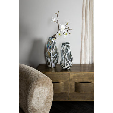 Vase aus massivem Glas mit organischer Form & dekorativer Oberflächenstruktur L – Conck | PTMD - Esszett Luxury | Stilvolles Wohnen mit Charakter