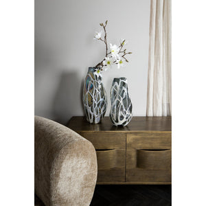 Vase aus massivem Glas mit organischer Form & dekorativer Oberflächenstruktur L – Conck | PTMD - Esszett Luxury | Stilvolles Wohnen mit Charakter
