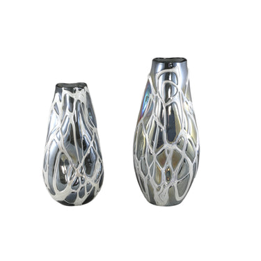 Vase aus massivem Glas mit organischer Form & dekorativer Oberflächenstruktur L – Conck | PTMD - Esszett Luxury | Stilvolles Wohnen mit Charakter