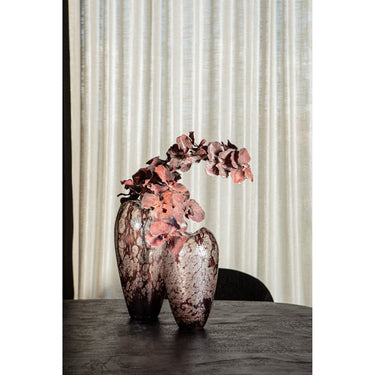 Vase aus massivem Glas, rundes Design, strukturierte Oberfläche – Michellee L | PTMD - Esszett Luxury | Stilvolles Wohnen mit Charakter