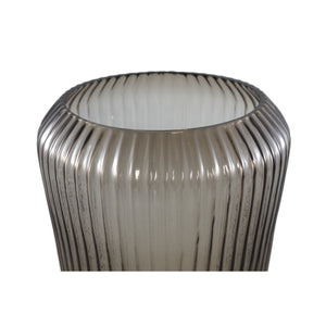 Vase aus massivem Glas, gerippte Struktur, rundes Design – Joyca L | PTMD - Esszett Luxury | Stilvolles Wohnen mit Charakter