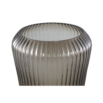 Vase aus massivem Glas, gerippte Struktur, rundes Design – Joyca L | PTMD - Esszett Luxury | Stilvolles Wohnen mit Charakter