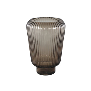 Vase aus massivem Glas, gerippte Struktur, rundes Design – Joyca L | PTMD - Esszett Luxury | Stilvolles Wohnen mit Charakter