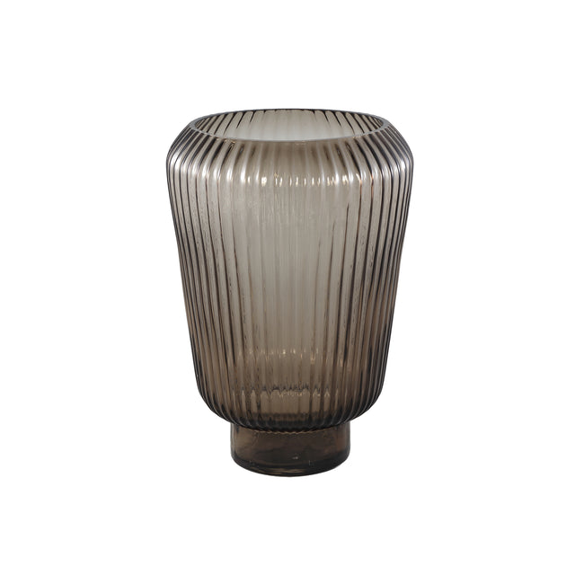 Vase aus massivem Glas, gerippte Struktur, rundes Design – Joyca L | PTMD - Esszett Luxury | Stilvolles Wohnen mit Charakter