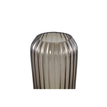 Vase aus massivem Glas, gerippte Struktur, rundes Design – Joyca M | PTMD - Esszett Luxury | Stilvolles Wohnen mit Charakter