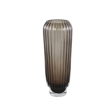 Vase aus massivem Glas, gerippte Struktur, rundes Design – Joyca M | PTMD - Esszett Luxury | Stilvolles Wohnen mit Charakter