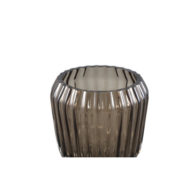 Vase aus massivem Glas, gerippte Struktur, rundes Design – Joyca S | PTMD - Esszett Luxury | Stilvolles Wohnen mit Charakter