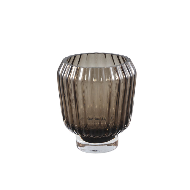 Vase aus massivem Glas, gerippte Struktur, rundes Design – Joyca S | PTMD - Esszett Luxury | Stilvolles Wohnen mit Charakter