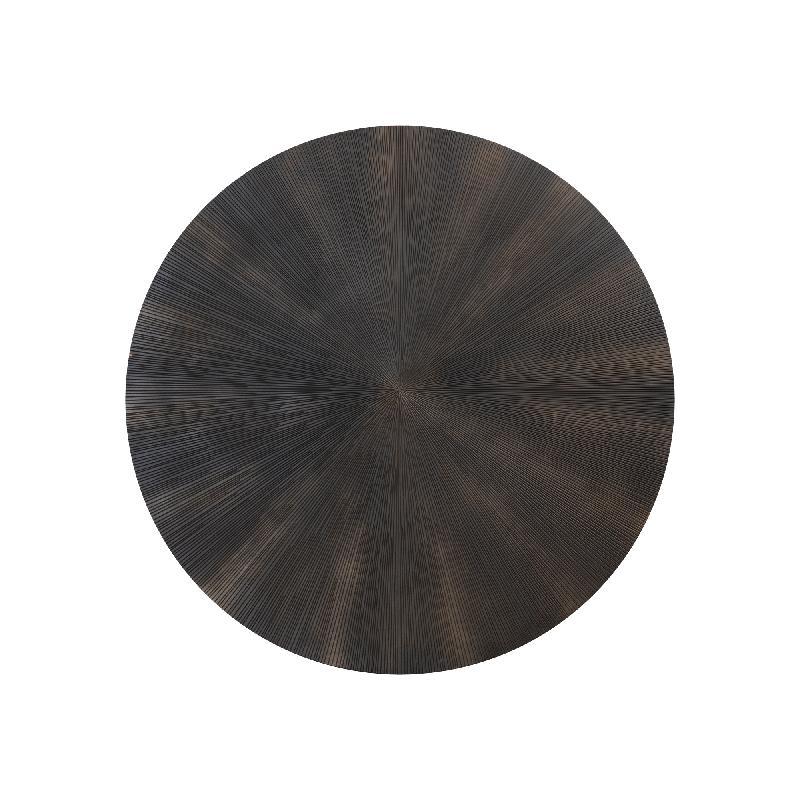 Wandpaneel – Geschnitztes Design, Runde Form, MDF Material, Schwarz – Zapp | PTMD