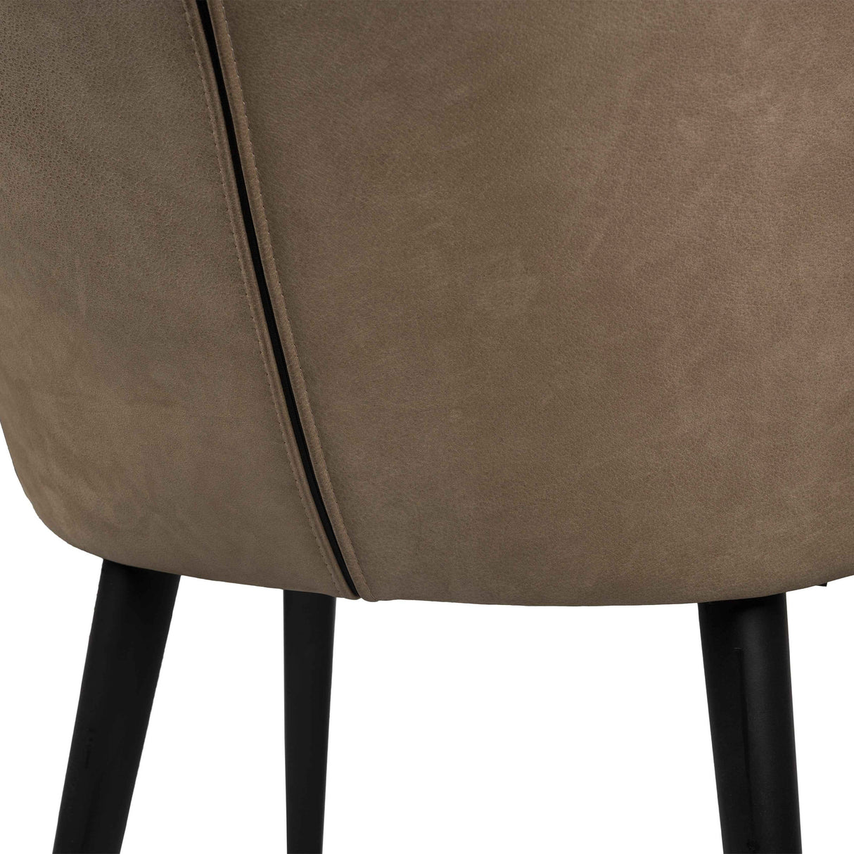 Esszimmerstuhl – Terra Leder Polsterung, Metallgestell, Taupe Farbton – Fiori | PTMD
