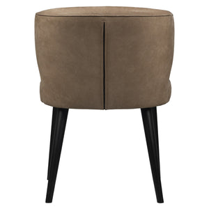 Esszimmerstuhl – Terra Leder Polsterung, Metallgestell, Taupe Farbton – Fiori | PTMD