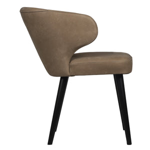 Esszimmerstuhl – Terra Leder Polsterung, Metallgestell, Taupe Farbton – Fiori | PTMD