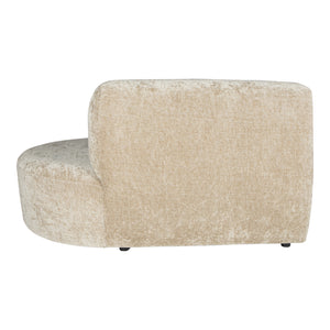 Sofa – creme Oberfläche, Stoff Bezug, rechte Ottomane – Lujo | PTMD