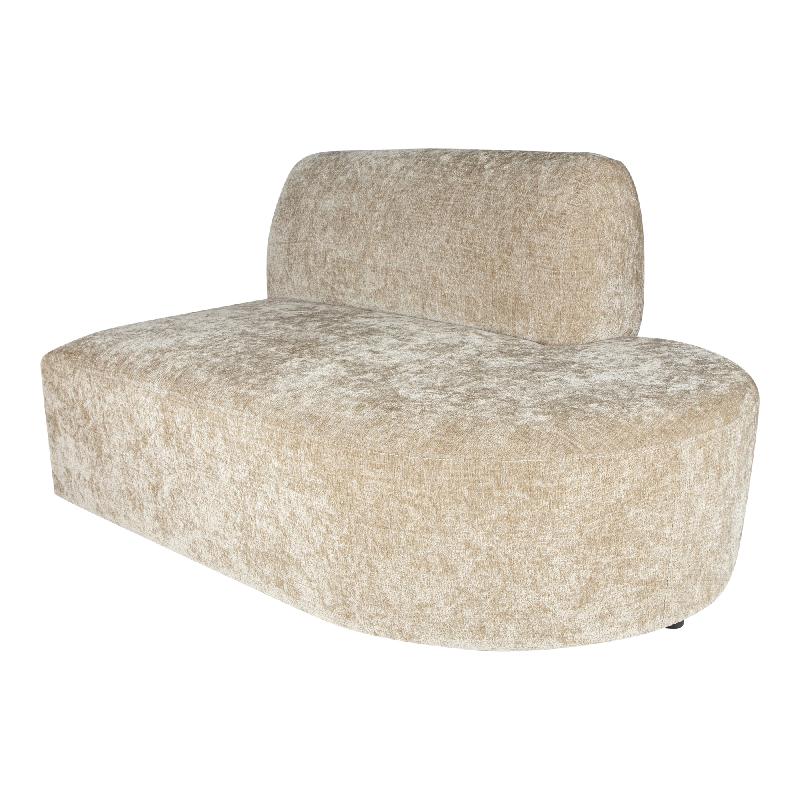 Sofa – creme Oberfläche, Stoff Bezug, rechte Ottomane – Lujo | PTMD