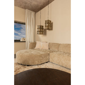 Sofa – creme Oberfläche, Stoffbezug, Longchair Pouf – Lujo | PTMD