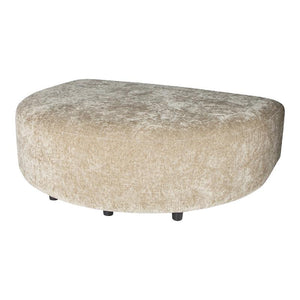 Sofa – creme Oberfläche, Stoffbezug, Longchair Pouf – Lujo | PTMD