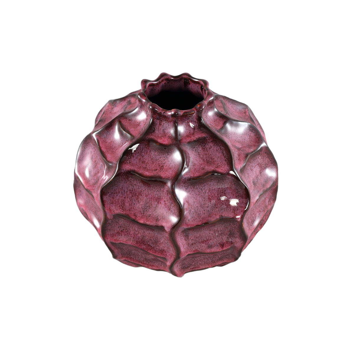 Vase - Evy's Red Ceramic Vase 22.0 x 22.0 x 21.0 cm