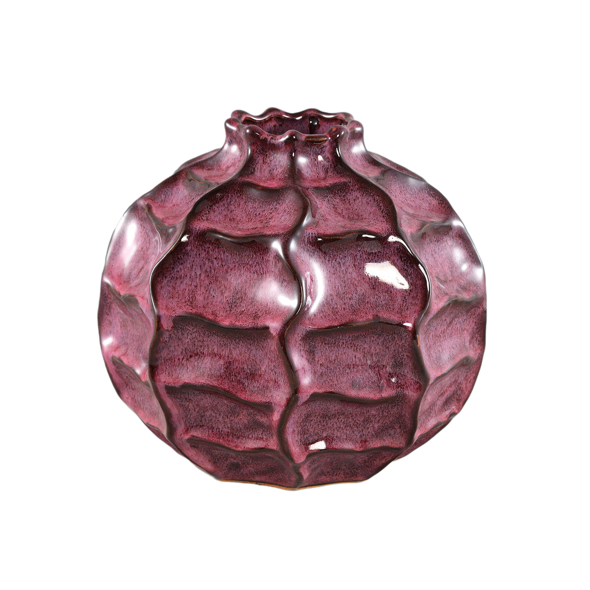 Vase - Evy's Red Ceramic Vase 22.0 x 22.0 x 21.0 cm
