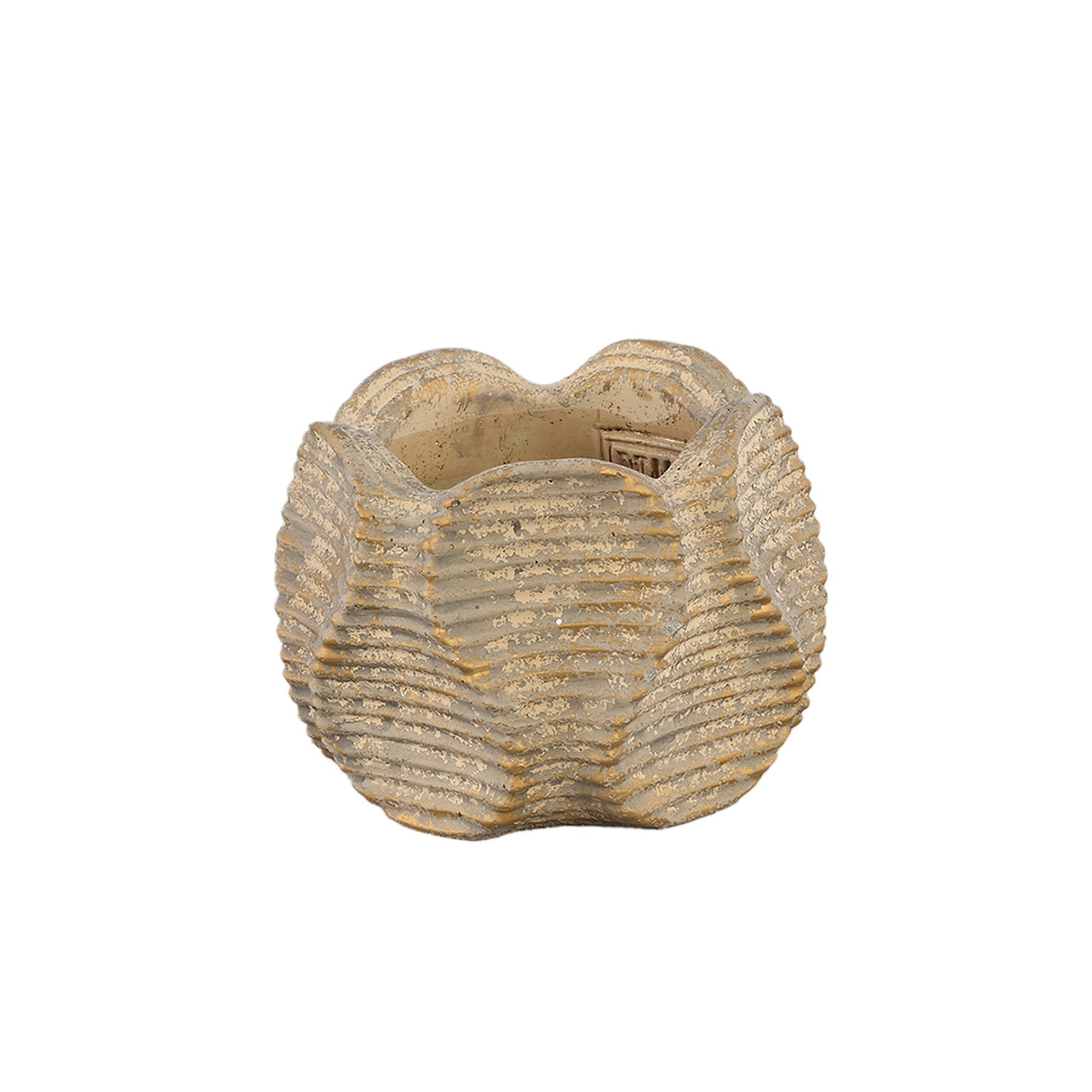Cement Pot - Waxy Brown 12.0 x 12.0 x 9.0 cm