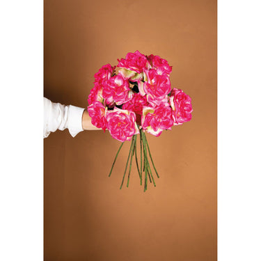 Kunstblume aus Polyester & Stoff mit Rosenspray und Blattdetails – Rose Flower | PTMD - Esszett Luxury | Stilvolles Wohnen mit Charakter