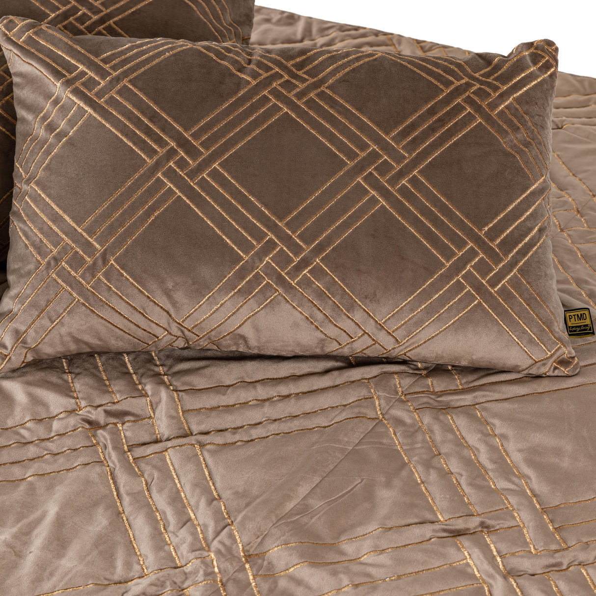 Kissen aus Samt mit Ziersteppung samtiger Haptik feiner Struktur & handveredeltem Finish – Cerine | PTMD - Esszett Luxury | Stilvolles Wohnen mit Charakter