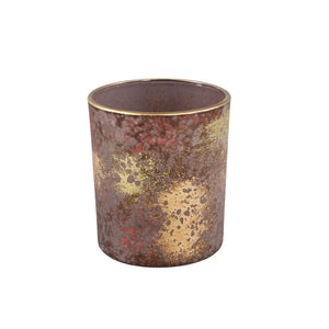 Teelichthalter – Braunes Glas, Goldene Akzente, Antike Optik, L - Esme | PTMD