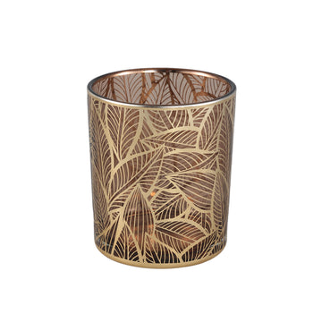 Windlicht aus Glas mit Blattmuster & Goldfinish L – Sariska | PTMD - Esszett Luxury | Stilvolles Wohnen mit Charakter