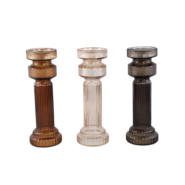 Kerzenständer Grau Glas Champagnerglas - Design M – Fadri | PTMD - Esszett Luxury | Stilvolles Wohnen mit Charakter