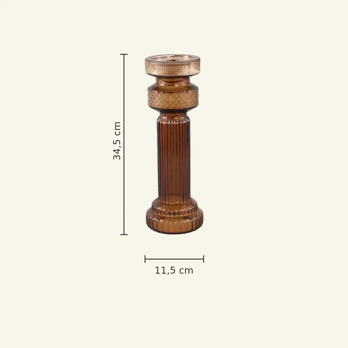Candle Holder - Bronze Glass, Elegant Shine, Modern Accent - Fadri | PTMD