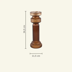 Candle Holder - Bronze Glass, Elegant Shine, Modern Accent - Fadri | PTMD