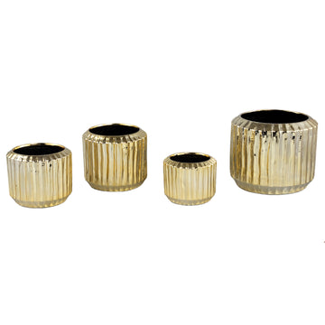 Keramiktopf - Collette Gold 12.0 x 12.0 x 8.0 cm - Esszett Luxury | Stilvolles Wohnen mit Charakter