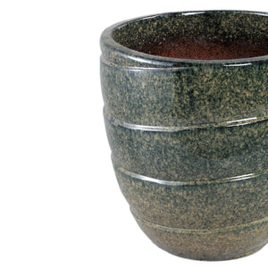Topf aus Keramik in runder Form mit Swirl - Struktur und dekorativem Finish – Brennen | PTMD - Esszett Luxury | Stilvolles Wohnen mit Charakter
