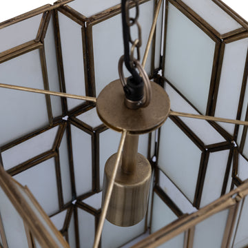 Hängelampe aus Milchglas, antikes Design, dekorative Struktur – Layra | PTMD - Esszett Luxury | Stilvolles Wohnen mit Charakter