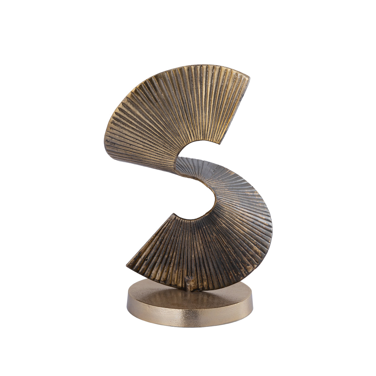 Aluminum ribbed spiral statue with decorative handcrafted finish – Manoa | PTMD