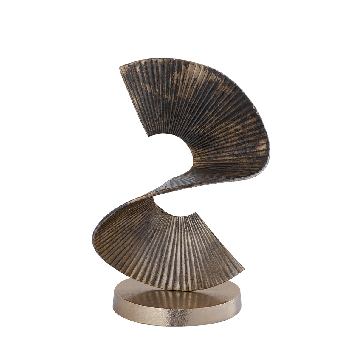 Aluminum ribbed spiral statue with decorative handcrafted finish – Manoa | PTMD