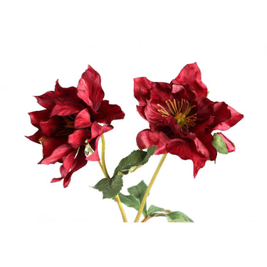 Rosenblume – Burgunderrose, 2 Knospen, Eisenmetall, PE-Kunststoff | PTMD