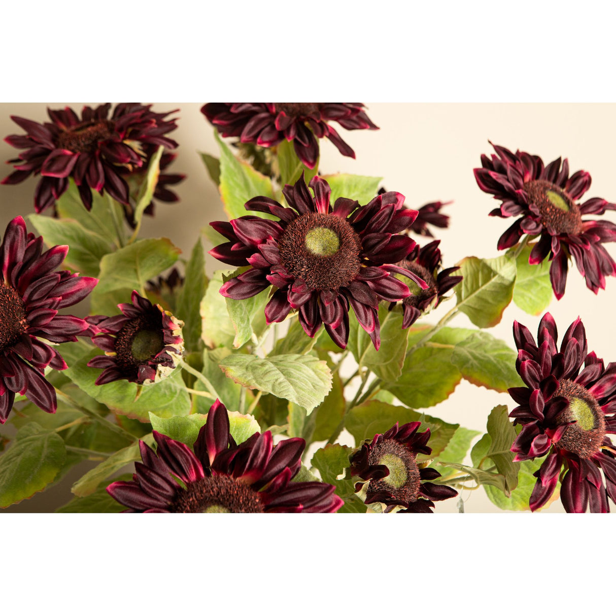 Garden Flower - Burgundy Sunflower, Fabric Flowers, Iron Metal, S | PTMD