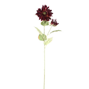 Garden Flower - Burgundy Sunflower, Fabric Flowers, Iron Metal, S | PTMD