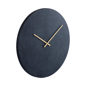 Wanduhr – Struktur Design, Runde Form, Eisen Material, Schwarz, L – Emmett | PTMD