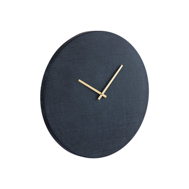 Wall Clock - Iron Metal, Round Design, Square Texture, Handmade, Black, S – Emmett | PTMD