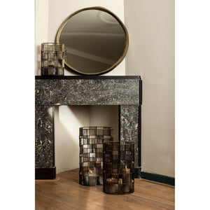 Wall Mirror - Cast Aluminum Metal, Round Shape, Irregular Edge, Handmade, Gold, S – Limera | PTMD