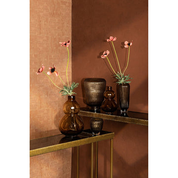 Vase aus massivem Glas, gerippte Struktur, rundes Design – Joyca L | PTMD - Esszett Luxury | Stilvolles Wohnen mit Charakter
