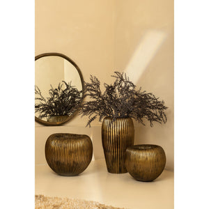Wall Mirror - Cast Aluminum Metal, Round Shape, Irregular Edge, Handmade, Gold, S – Limera | PTMD
