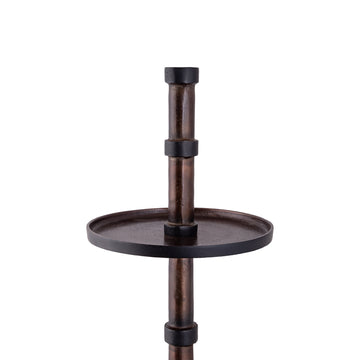 Cake Stand – cast aluminum, round, copper-colored, oxidized two-tone finish, handmade, L – Glinda | PTMD