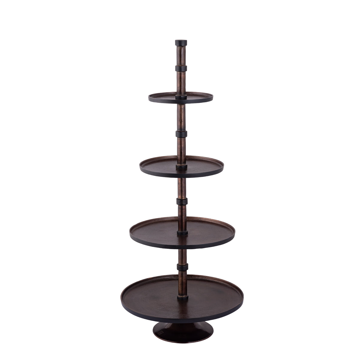 Etagere – Aluminium, Runde Form, Mehrstufiges Design, Kupfer, L – Glinda | PTMD
