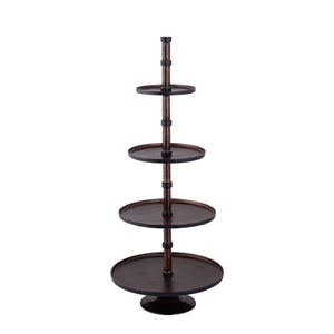 Etagere – Aluminium, Runde Form, Mehrstufiges Design, Kupfer, L – Glinda | PTMD