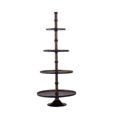 Etagere – Aluminium, Runde Form, Mehrstufiges Design, Kupfer, L – Glinda | PTMD