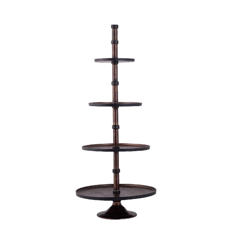 Etagere – Aluminium, Runde Form, Mehrstufiges Design, Kupfer, L – Glinda | PTMD